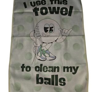 Source Unknown Green and White Novelty Golf Towel